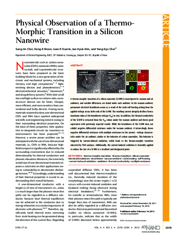 (PDF) Physical Observation of a Thermo-Morphic Transition in a Silicon ...