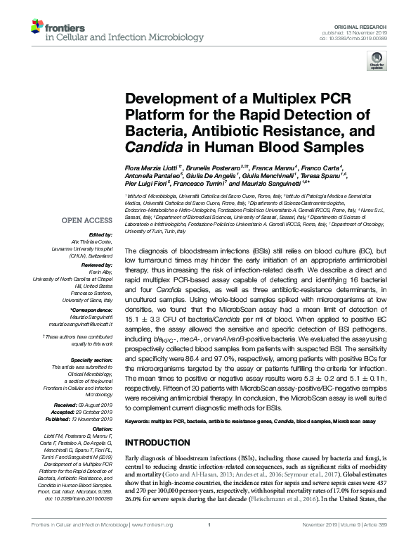 (PDF) Development of a Multiplex PCR Platform for the Rapid Detection ...