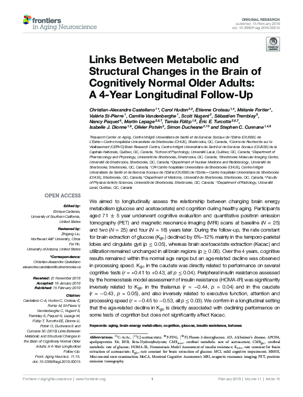 (PDF) Links Between Metabolic and Structural Changes in the Brain of ...