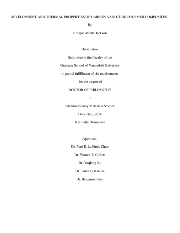 (PDF) Development and thermal properties of carbon nanotube-polymer ...