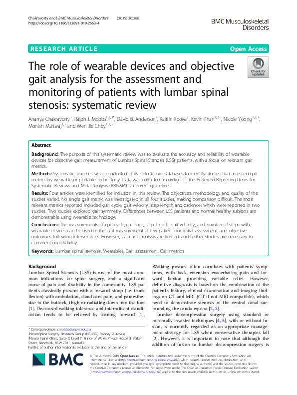 (PDF) The role of wearable devices and objective gait analysis for the ...