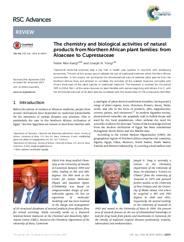 (PDF) The chemistry and biological activities of natural products from ...