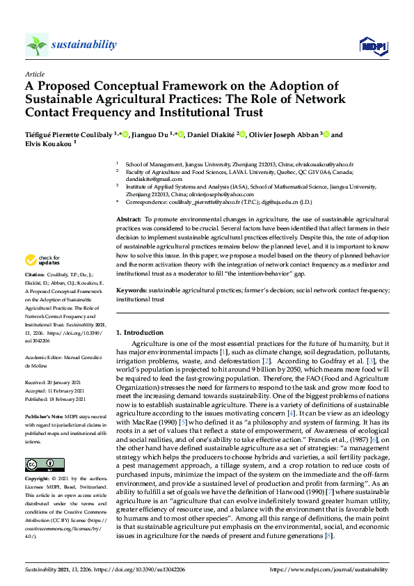 (PDF) A Proposed Conceptual Framework on the Adoption of Sustainable ...