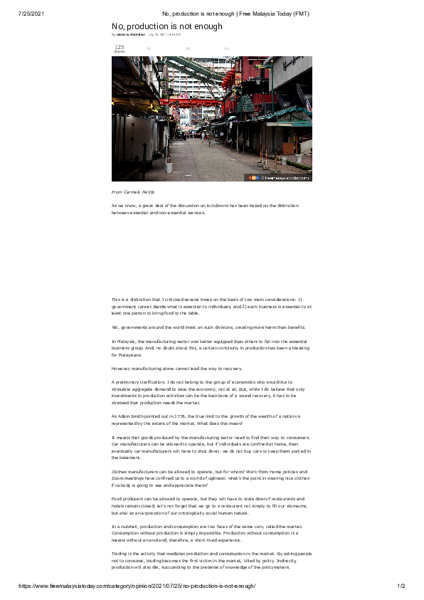 (PDF) No, production is not enough
