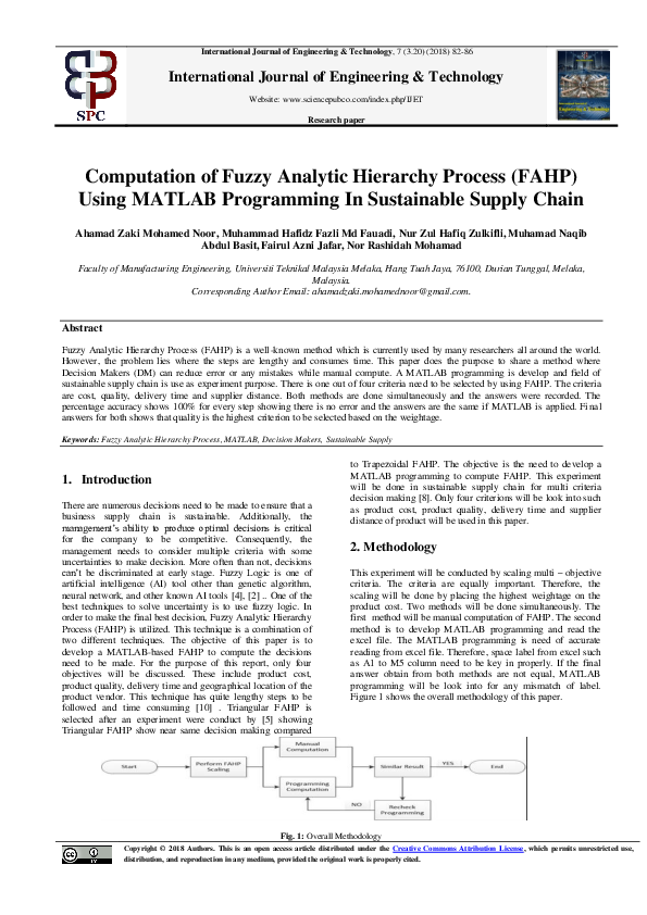 (PDF) Computation of Fuzzy Analytic Hierarchy Process (FAHP) Using ...
