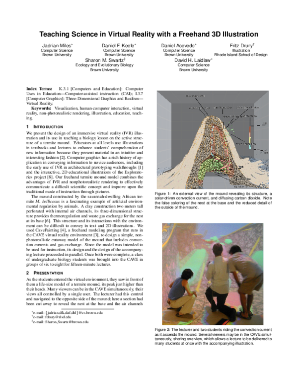 (PDF) Teaching Science in Virtual Reality with a Freehand 3D Illustration
