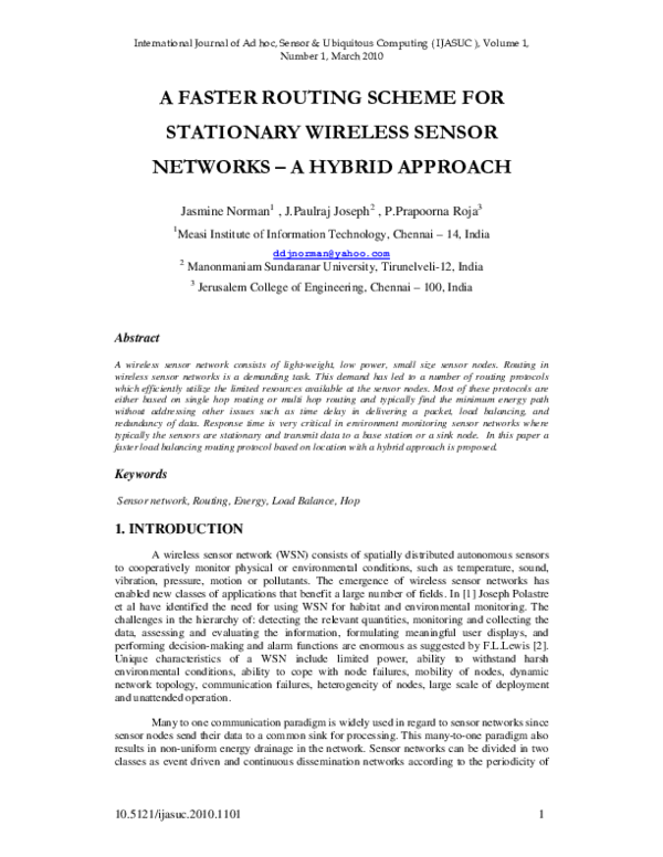 (PDF) A Faster Routing Scheme for Stationary Wireless Sensor Networks-A ...