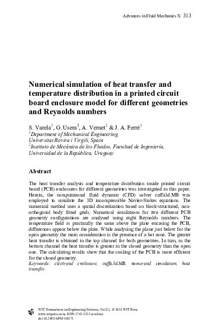 (PDF) Numerical simulation of heat transfer and temperature ...