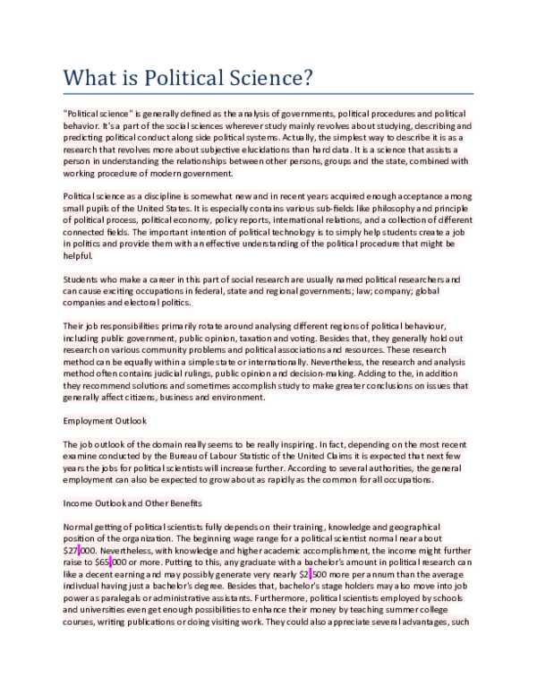(DOC) What is Political Science?