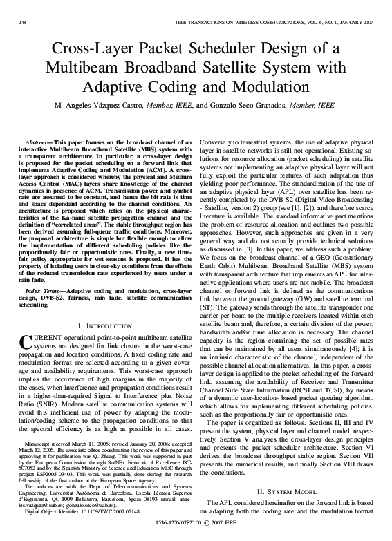 (PDF) Cross-layer packet scheduler design of a multibeam broadband ...