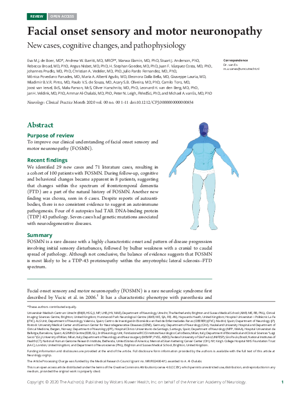 (PDF) Facial onset sensory and motor neuronopathy Julio Pardo