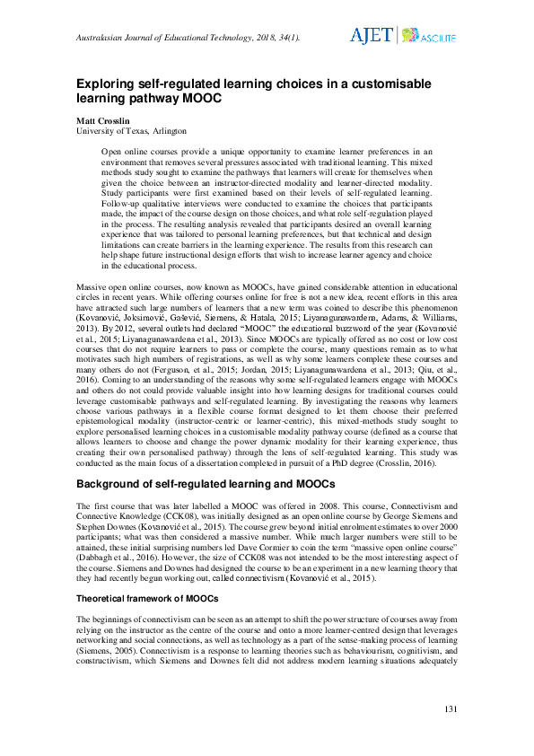(PDF) Exploring self-regulated learning choices in a customisable ...