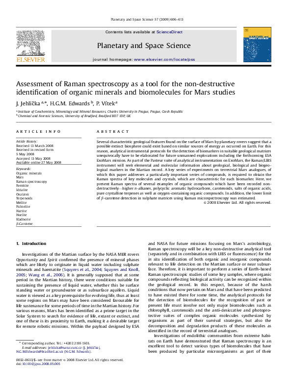 (PDF) Assessment of Raman spectroscopy as a tool for the non ...