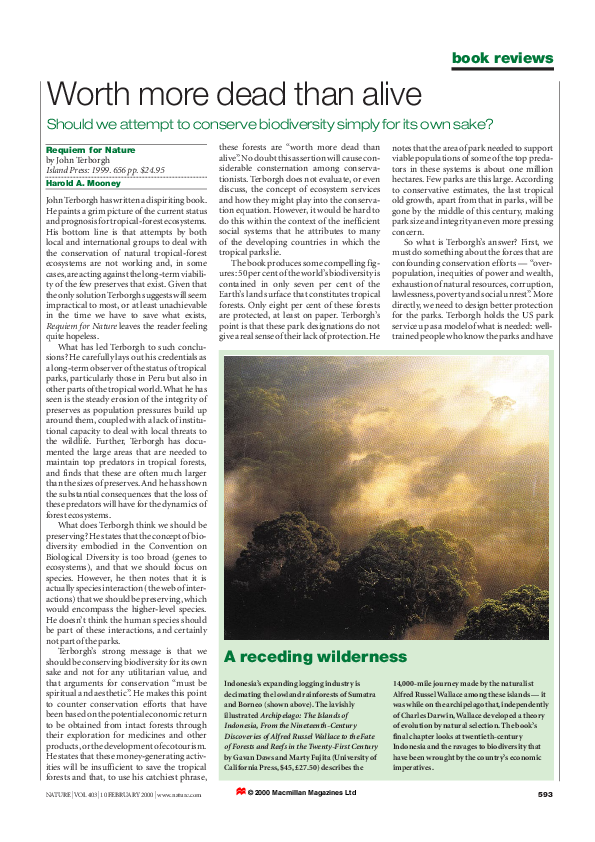 (PDF) Worth more dead than alive Harold Mooney Academia.edu