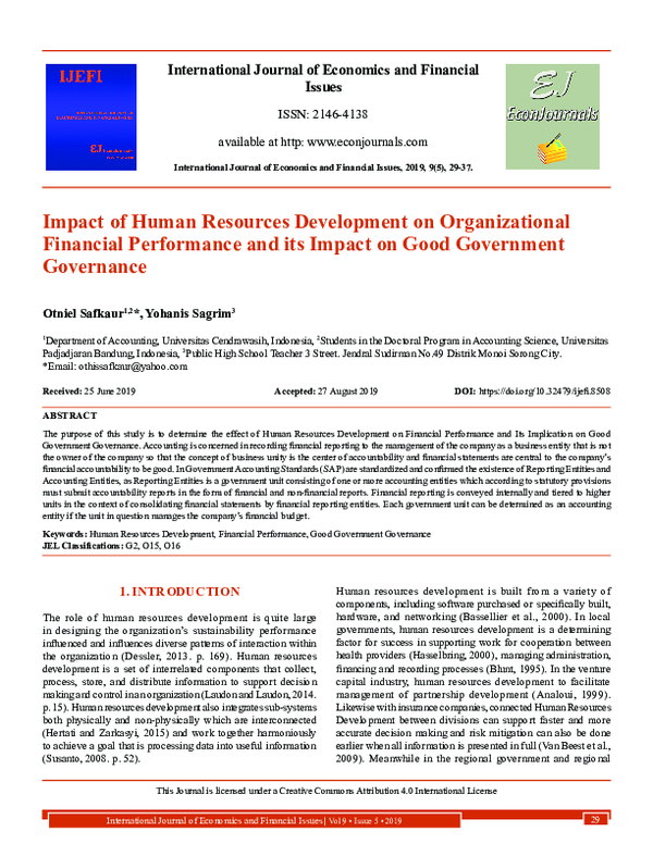 (PDF) Impact of Human Resources Development on Organizational Financial ...