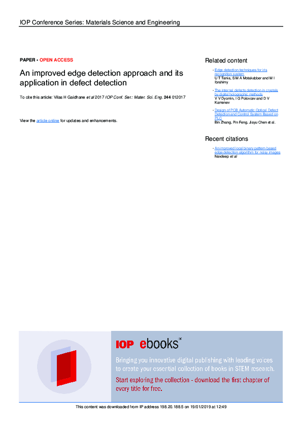 (PDF) An improved edge detection approach and its application in defect ...