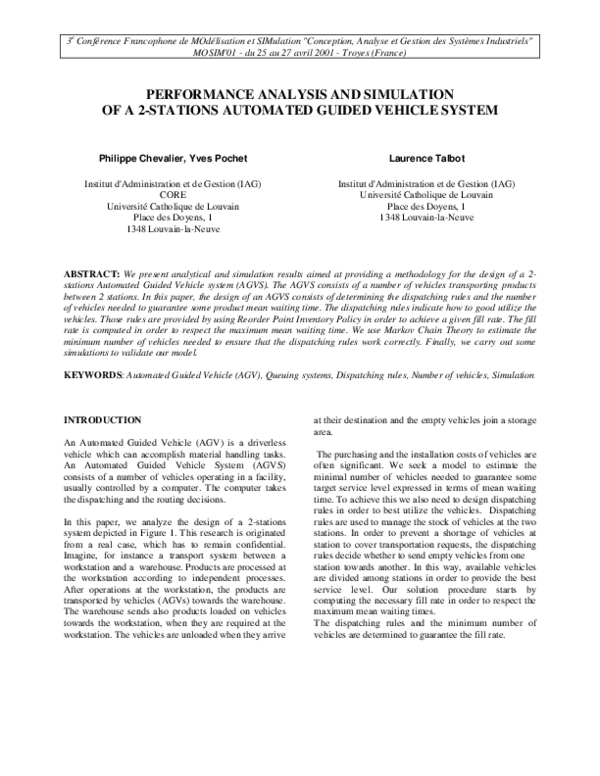 (PDF) Performance analysis and simulation of a 2-stations automated ...