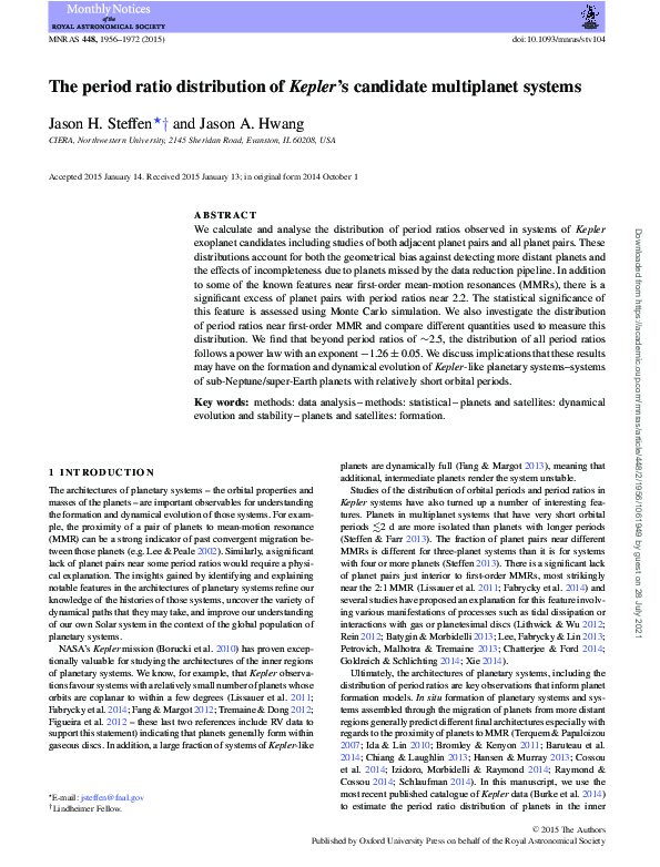 The period ratio distribution of Kepler's candidate multiplanet systems