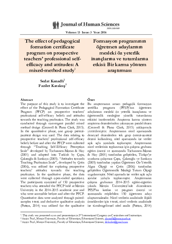 (PDF) The effect of pedagogical formation certificate program on ...