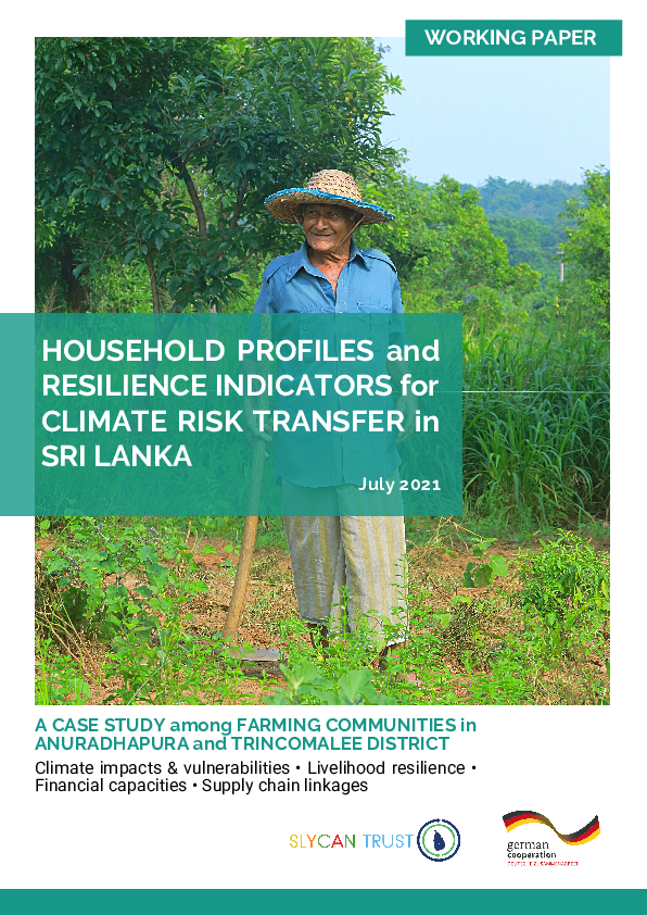  PDF Household Profiles And Resilience Indicators For Climate Risk Transfer In Sri Lanka 