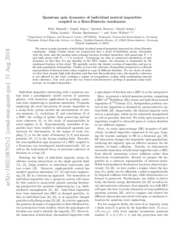 (PDF) Quantum Spin Dynamics of Individual Neutral Impurities Coupled to ...