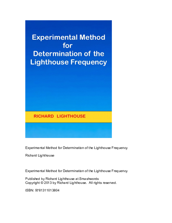 (PDF) Experimental Method for Determination of the Lighthouse Frequency