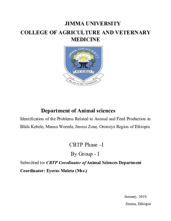 (DOC) Community Based Training Program Phase one for AnSc students