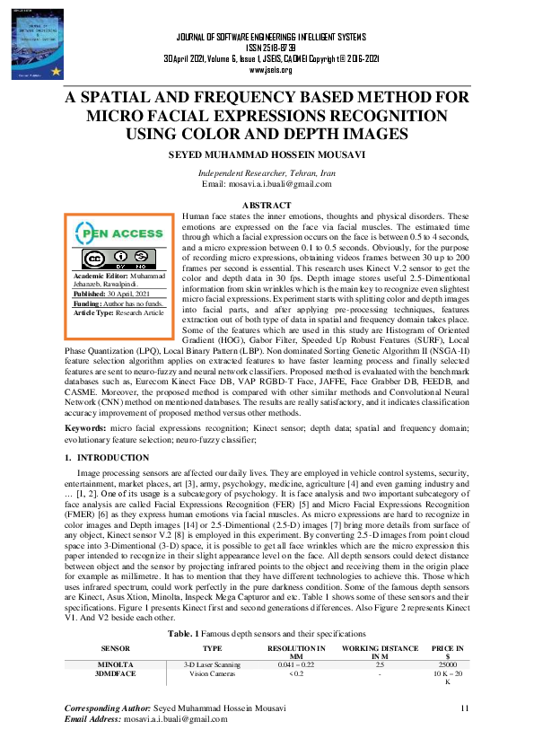 (PDF) A SPATIAL AND FREQUENCY BASED METHOD FOR MICRO FACIAL EXPRESSIONS ...