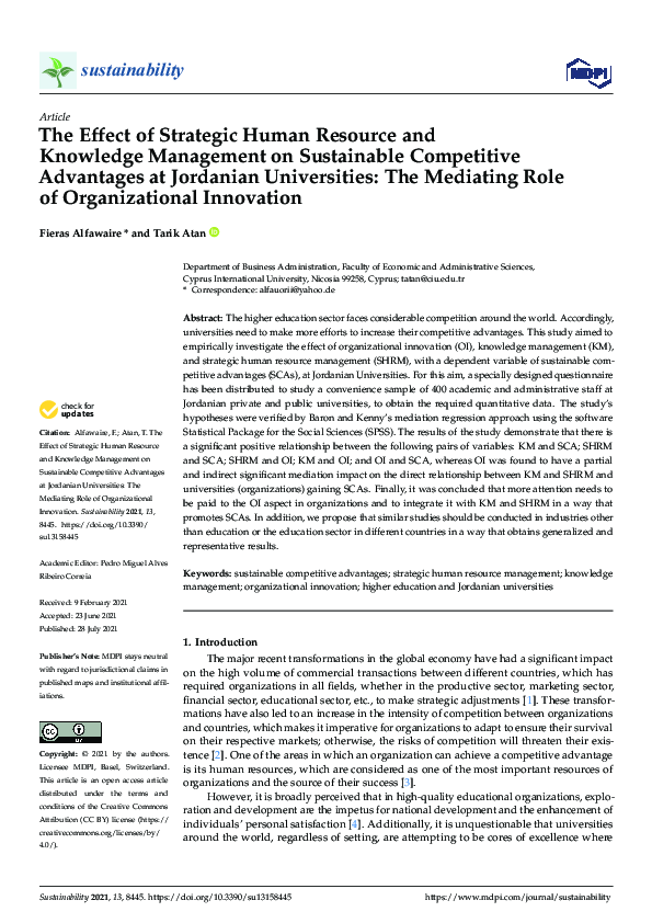 (PDF) The Effect of Strategic Human Resource and Knowledge Management ...