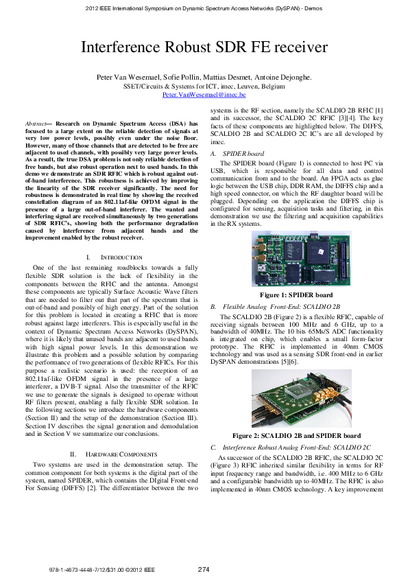 (PDF) Interference robust SDR FE receiver