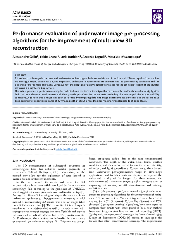 (PDF) Performance evaluation of underwater image pre-processing ...