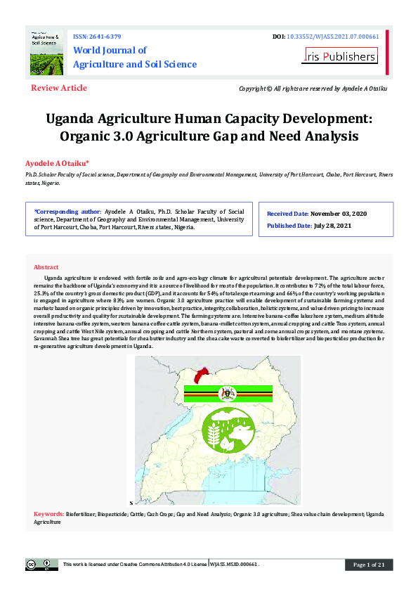 (PDF) Uganda Agriculture Human Capacity Development | Organic 3.0 ...