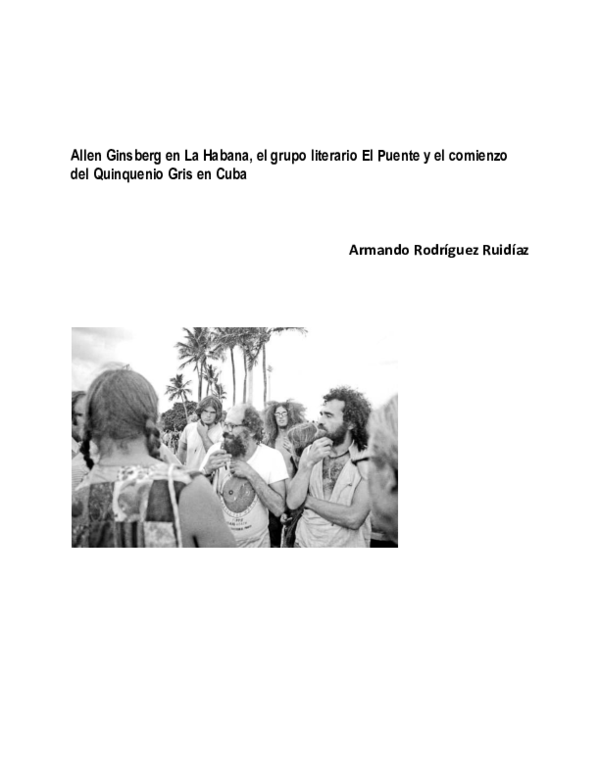 (PDF) Allen Ginsberg en La Habana, el grupo literario El Puente y el
