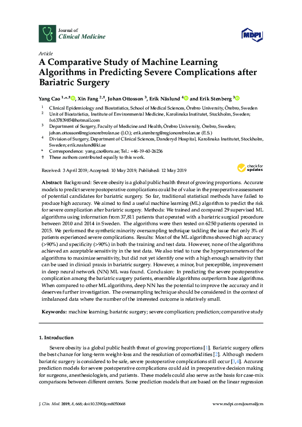 (PDF) A Comparative Study of Machine Learning Algorithms as Expert ...