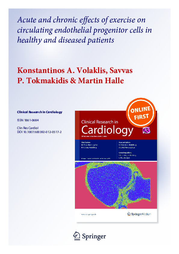 (PDF) Acute and chronic effects of exercise on circulating endothelial ...