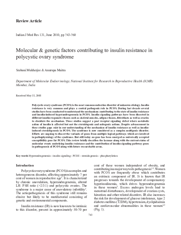 (PDF) Molecular & genetic factors contributing to insulin resistance in ...