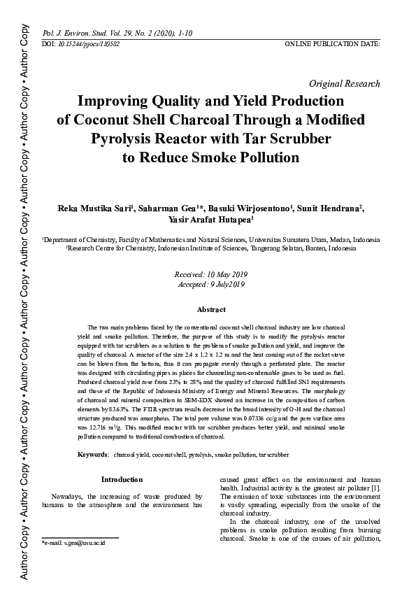 (PDF) Improving Quality and Yield Production of Coconut Shell Charcoal ...