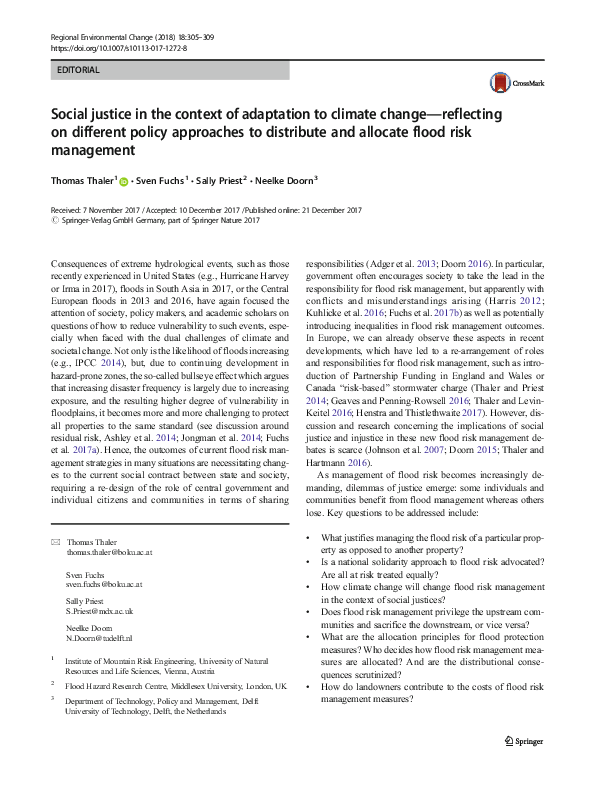 (PDF) Social justice in the context of adaptation to climate change ...