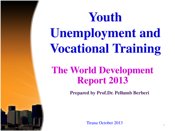 (PDF) 1 Youth unemployment and vocational training