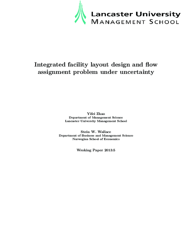 (PDF) Integrated Facility Layout Design and Flow Assignment Problem ...
