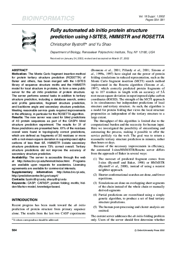 (PDF) Fully automated ab initio protein structure prediction using I ...