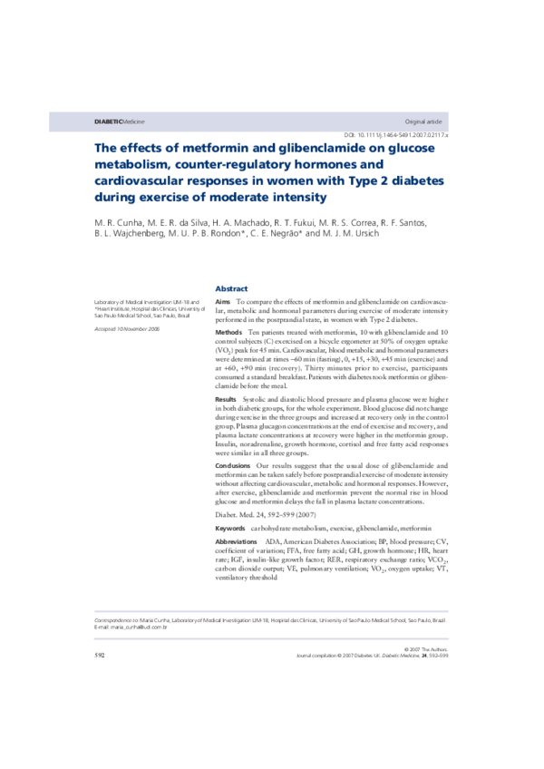 (PDF) The effects of metformin and glibenclamide on glucose metabolism ...