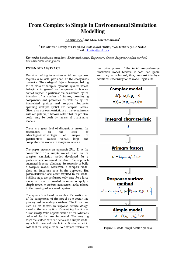 (PDF) From complex to simple in environmental simulation modelling