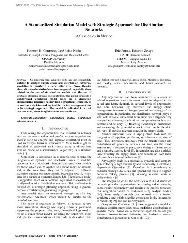 (PDF) A Standardized Simulation Model with Strategic Approach for ...