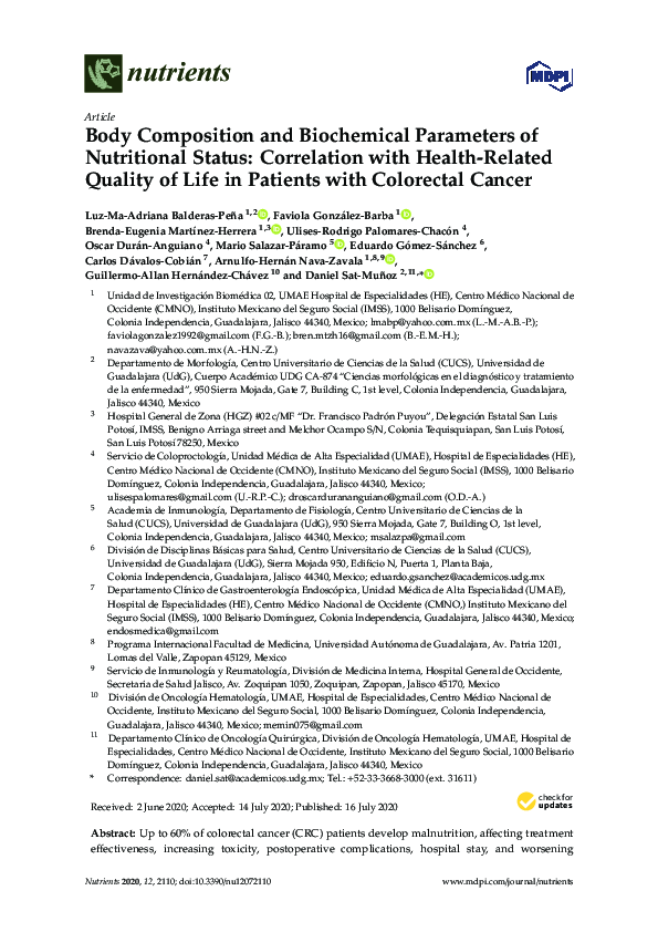 (PDF) Body Composition and Biochemical Parameters of Nutritional Status ...