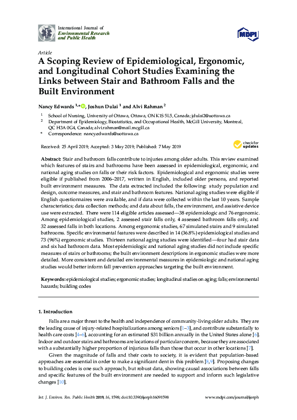 (PDF) A Scoping Review of Epidemiological, Ergonomic, and Longitudinal ...