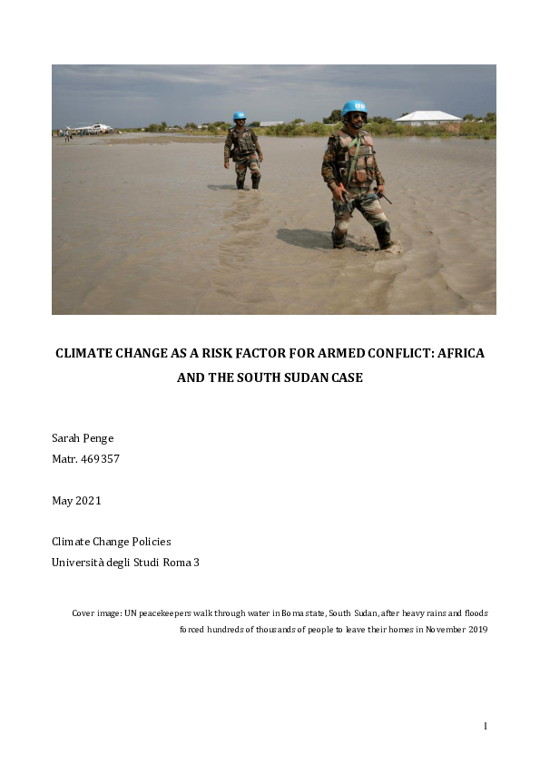 (PDF) CLIMATE CHANGE AS A RISK FACTOR FOR ARMED CONFLICT: AFRICA AND ...