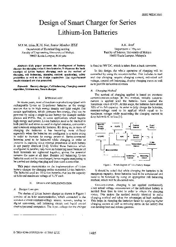 (PDF) Design of Smart Charger for Series Lithium-Ion Batteries