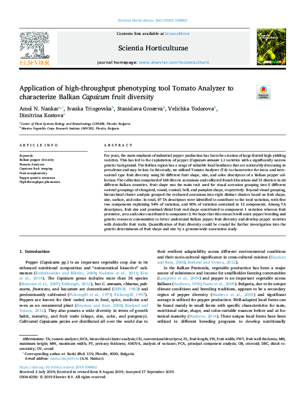 (PDF) Application of high-throughput phenotyping tool Tomato Analyzer ...