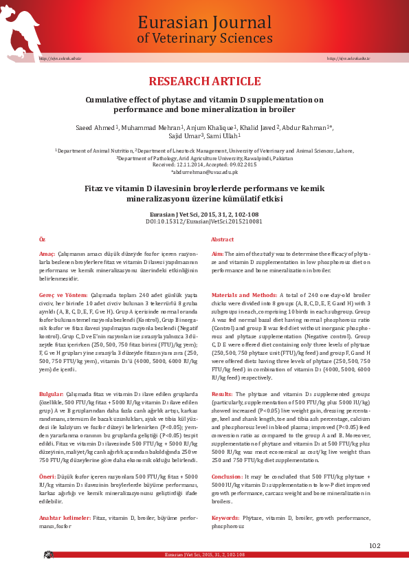 (PDF) Cumulative effect of phytase and vitamin D supplementation on ...